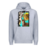 Heather Grey farm life alphabet lowercase letters l Premium Hoodie - BundleAndBundleShop