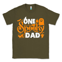 Army Green one spooky dad funny cat boo dad halloween costume design t shirt Classic Tee - minhPixels