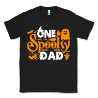 Black one spooky dad funny cat boo dad halloween costume design t shirt Classic Tee - minhPixels