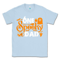 Dusty Blue one spooky dad funny cat boo dad halloween costume design t shirt Classic Tee - minhPixels