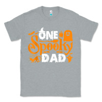 Heather Grey one spooky dad funny cat boo dad halloween costume design t shirt Classic Tee - minhPixels