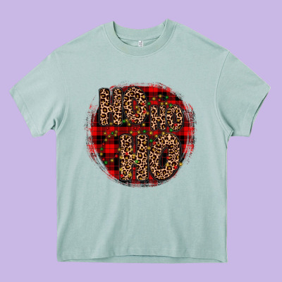 Ho Ho Ho Wood Slice Ornament Heavy Core Tee Designed By Jahusdesignshop