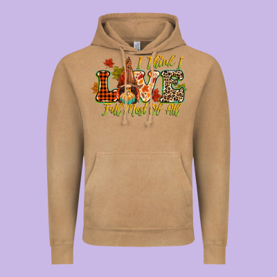 I Think I Love Fall Most Of All Vintage Hoodie Designed By Cowgirlartshop