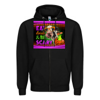 Black eat drink and be scary cow Zipper Hoodie - LillyAllenDesigns