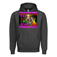 Charcoal Heather eat drink and be scary cow Zipper Hoodie - LillyAllenDesigns
