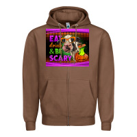 Chestnut eat drink and be scary cow Zipper Hoodie - LillyAllenDesigns