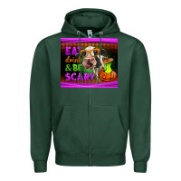 Sports Green eat drink and be scary cow Zipper Hoodie - LillyAllenDesigns