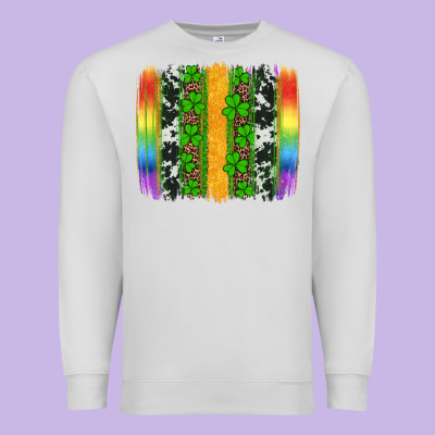 St Patricks Day Rainbow Brushstroke Premium Sweatshirt Designed By Artiststas