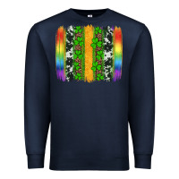 Navy st patricks day rainbow brushstroke Premium Sweatshirt - Artiststas