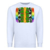 White st patricks day rainbow brushstroke Premium Sweatshirt - Artiststas