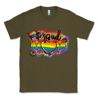 Army Green Proud Mom leopard Classic Tee - NancyCooperArtShop