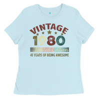 Baby Blue Vintage 1980 Limited Edition 41 Years Of Being Awesome Ladies Tee - Bettercallsaul