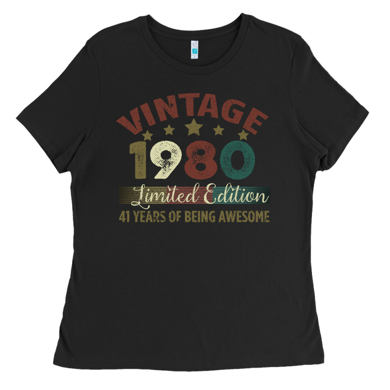 Vintage 1980 Limited Edition 41 Years Of Being Awesome Ladies Tee by Bettercallsaul | Teevron