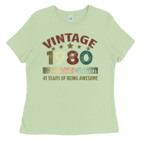 Matcha Vintage 1980 Limited Edition 41 Years Of Being Awesome Ladies Tee - Bettercallsaul