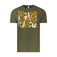 Vintage Olive sunflowers with patterns Vintage Tee - TumblerDesignByShophia