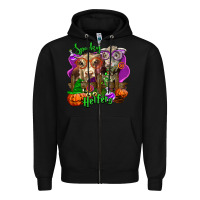 Black spooky halloween cows Zipper Hoodie - LillyAllenDesigns