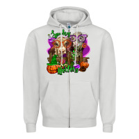 Dove Grey spooky halloween cows Zipper Hoodie - LillyAllenDesigns