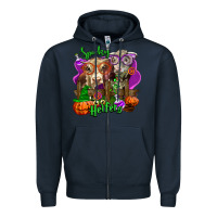 Navy spooky halloween cows Zipper Hoodie - LillyAllenDesigns
