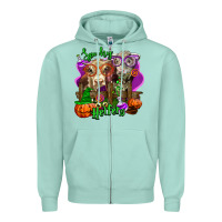 Seafoam spooky halloween cows Zipper Hoodie - LillyAllenDesigns