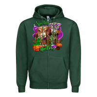 Sports Green spooky halloween cows Zipper Hoodie - LillyAllenDesigns
