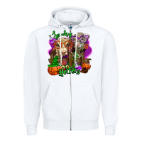 White spooky halloween cows Zipper Hoodie - LillyAllenDesigns