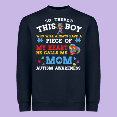 Lil Autism Mom Heavyweight Sweatshirt Designed By Cowhidedigitalart