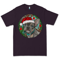 Plum Frenchie Christmas Premium Tee - RanaPortraitStore