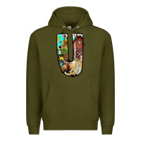 Army Green farm life alphabet lowercase letters u Premium Hoodie - BundleAndBundleShop