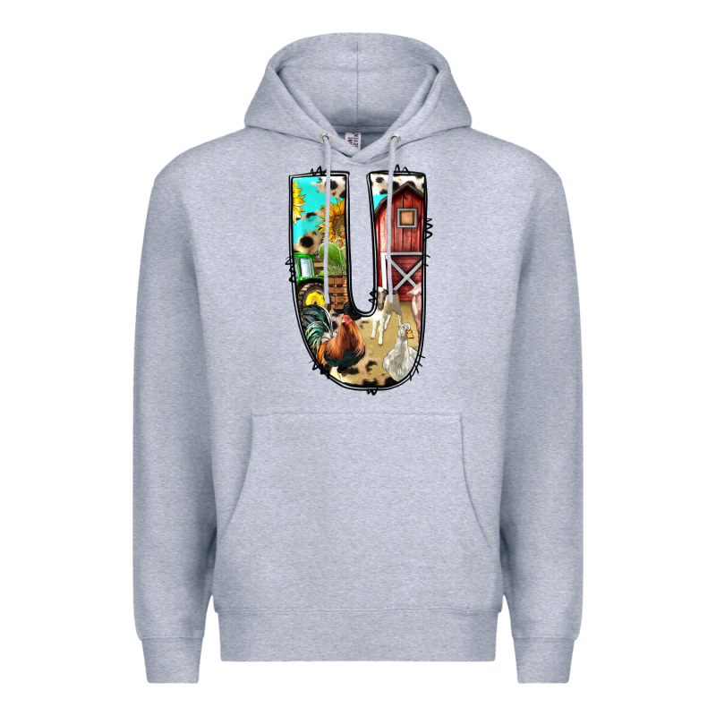 Farm Life Alphabet Lowercase Letters U Premium Hoodie by BundleAndBundleShop | Teevron