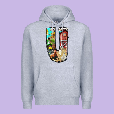 Farm Life Alphabet Lowercase Letters U Premium Hoodie Designed By Bundleandbundleshop