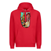 Red farm life alphabet lowercase letters u Premium Hoodie - BundleAndBundleShop