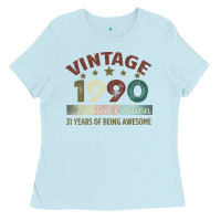 Baby Blue Vintage 1990 Limited Edition 31 Years Of Being Awesome Ladies Tee - Bettercallsaul