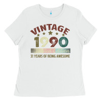 White Vintage 1990 Limited Edition 31 Years Of Being Awesome Ladies Tee - Bettercallsaul