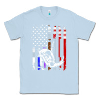 Dusty Blue b.ra.zi.li.an j.i.u jit.su stars & stripes rank b.j flag shirt Classic Tee - minhPixels