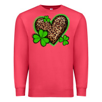 Cardinal st patricks day leopard heart with shamrocks Premium Sweatshirt - Artiststas