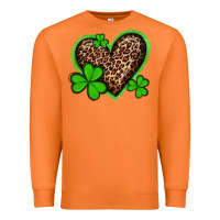 Carrot st patricks day leopard heart with shamrocks Premium Sweatshirt - Artiststas