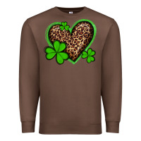 Chestnut st patricks day leopard heart with shamrocks Premium Sweatshirt - Artiststas