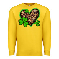 Lemon st patricks day leopard heart with shamrocks Premium Sweatshirt - Artiststas