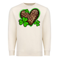 Sandshell st patricks day leopard heart with shamrocks Premium Sweatshirt - Artiststas