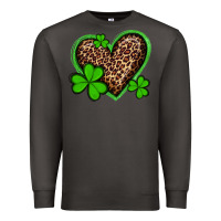 Smoke st patricks day leopard heart with shamrocks Premium Sweatshirt - Artiststas