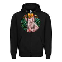 Black christmas pig Zipper Hoodie - LillyAllenDesigns