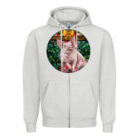 Dove Grey christmas pig Zipper Hoodie - LillyAllenDesigns