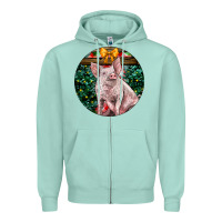 Seafoam christmas pig Zipper Hoodie - LillyAllenDesigns