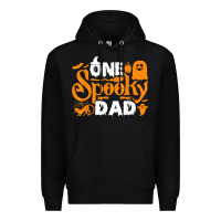 Black one spooky dad funny cat boo dad halloween costume design t shirt Premium Hoodie - minhPixels