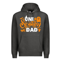 Charcoal Heather one spooky dad funny cat boo dad halloween costume design t shirt Premium Hoodie - minhPixels