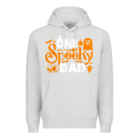 Dove Grey one spooky dad funny cat boo dad halloween costume design t shirt Premium Hoodie - minhPixels