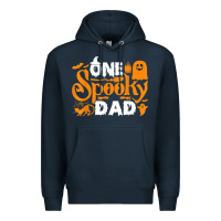 Navy one spooky dad funny cat boo dad halloween costume design t shirt Premium Hoodie - minhPixels