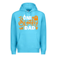 Ocean Blue one spooky dad funny cat boo dad halloween costume design t shirt Premium Hoodie - minhPixels