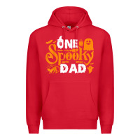 Red one spooky dad funny cat boo dad halloween costume design t shirt Premium Hoodie - minhPixels