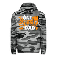 Slate Camo one spooky dad funny cat boo dad halloween costume design t shirt Premium Hoodie - minhPixels